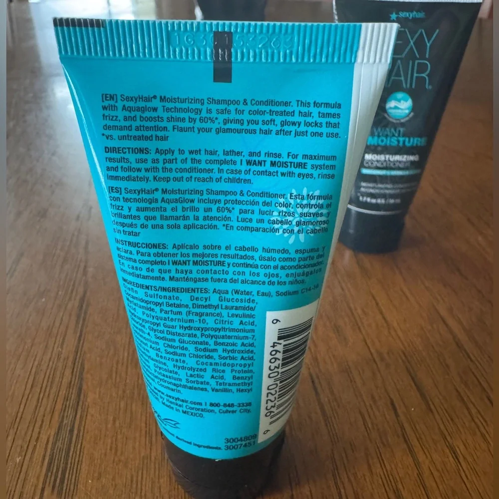 Sexy Hair I Want Moisture Moisturizing Shampoo & Conditioner Deluxe Samples